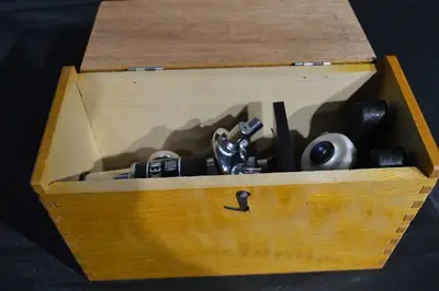 Kent Vintage Compound Microscope 150X-750X with Wooden Box & Accessories