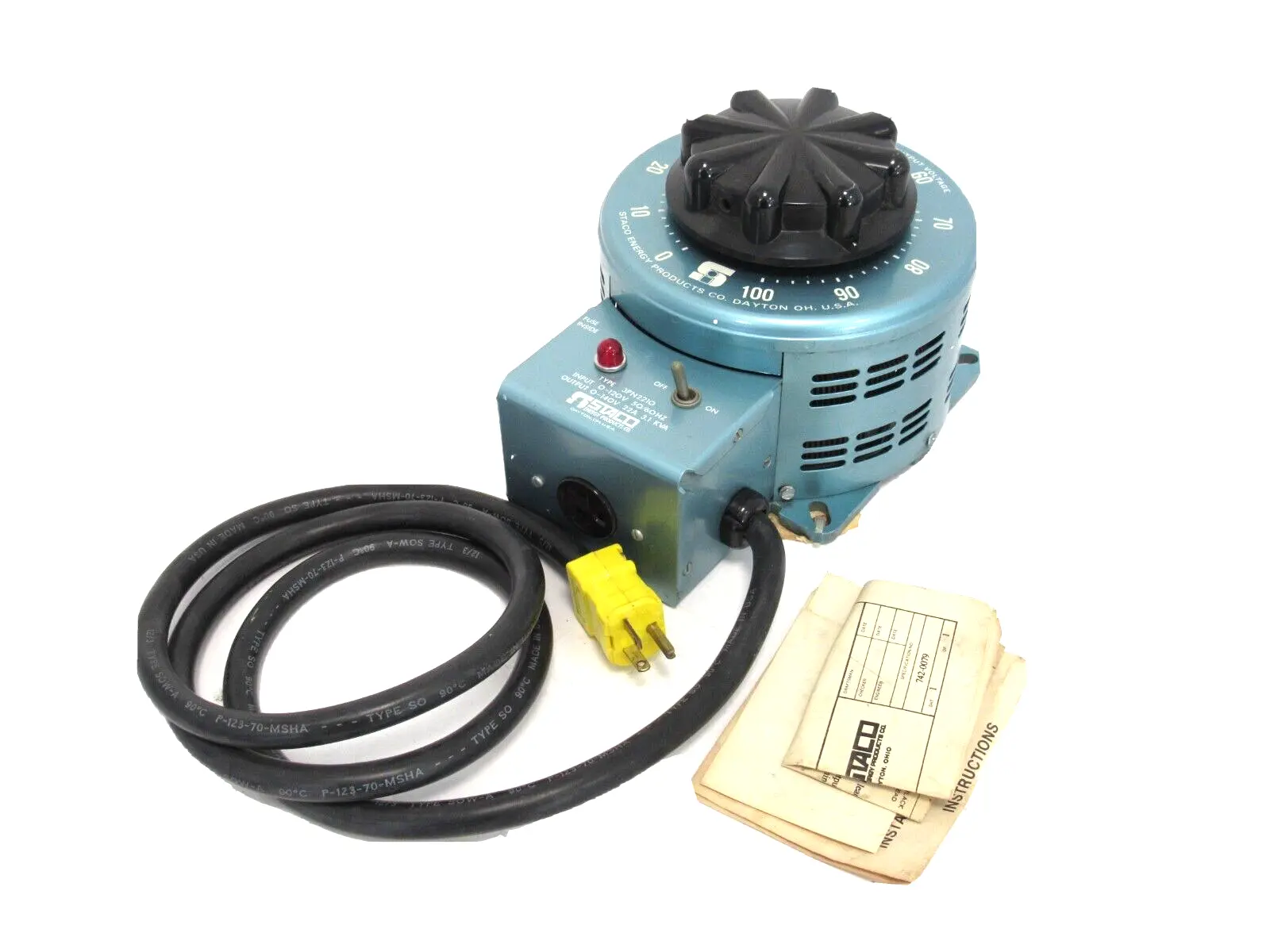 NEW STACO 3PN2210 VARIABLE TRANSFORMER