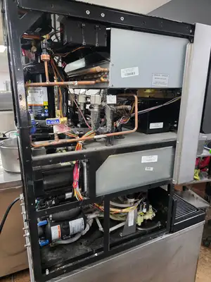 Used FBD MFG Used 26" FBD 774 Four Barrel Frozen Carbonated Beverage Dispenser 230V As Is Slushie Machines Illinois US | Falcon Restaurant Supply #1375159