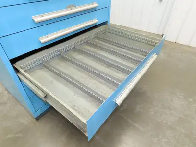 Nu-Era Modular Tool Storage Cabinet 9 Drawer 45x28x61" Stanley Vidmar Blue