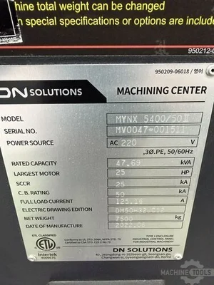 Used 2022 DOOSAN MYNX 5400/50 II Vertical Machining Centers Georgia US | The Equipment Hub #1314881