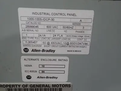 Rockwell Automation Industrial Control Panel