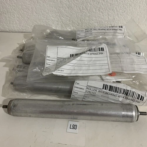 Conveyor Replacement Roller, 1”Dia  1/4 Spring Pin 2282T31 (Lot 9)