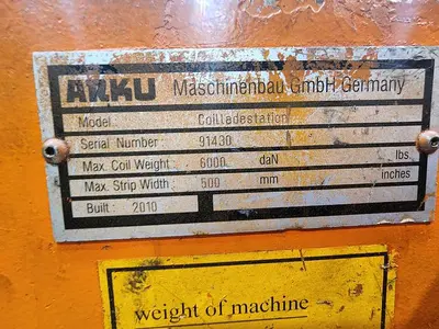 2010 ARKU FEED/STRAIGHTEN "ZIGZAG" COIL LINE