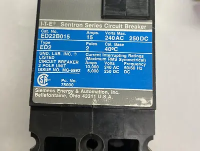 Used SIEMENS ED22B015 Miscellaneous Equipment (Electrical & Power) | Surplus Asset Holdings #1196197