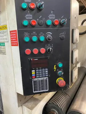 37" TIMESAVERS "LYNX 37MWT-DBB-60" THREE-HEAD WET-DRY WIDE ABRASIVE-BELT FLAT PART DEBURRING FINISHING SANDER - DRUM HEAD FOLLOWED BY (2) BRUSH HEADS - 20 HP MOTOR