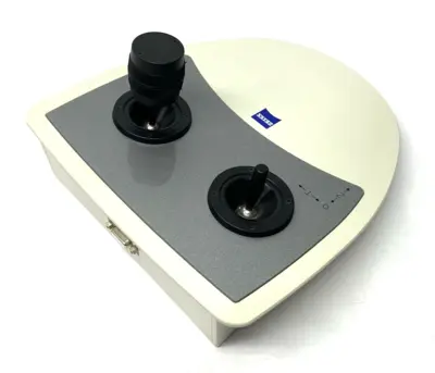 USED ZEISS DUAL-JOYSTICK X-Y-Z SPECIMEN STAGE CONTROLLER FOR ELECTRONIC MICR