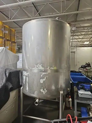 Tank, 800 Gallon, Stainless Steel, Sloped Bottom, #5991725