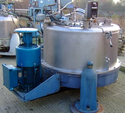 Luwa-Heine 342 gastight perforate basket centrifuge, 316SS.