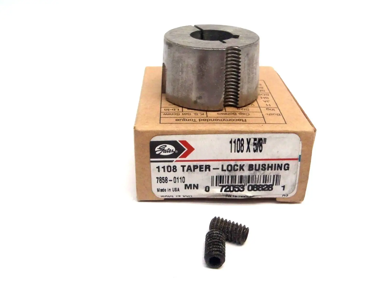78580110 7858-0110 | Gates 78580110 Taper Lock Bushing 5/8" Bore 3/16" x 3/32" Keyway - New