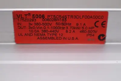 NEW DANFOSS VLT5006 PT5C54STR3DLF00A00C0 175Z0293 VARIABLE SPEED DRIVE #H1106