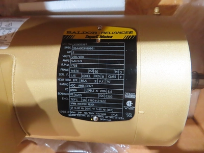 2 hp Baldor AC Electric Motors, new surplus, 1755 RPM, Frame 145TC, qty.2