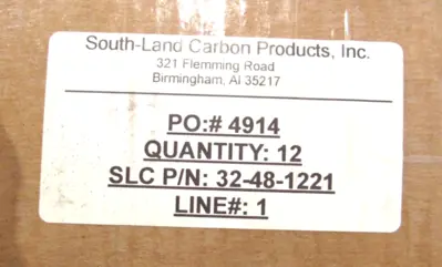 BOX OF 12 NEW SOUTH-LAND CARBON 32-48-1221 CARBON BRUSH 32481221