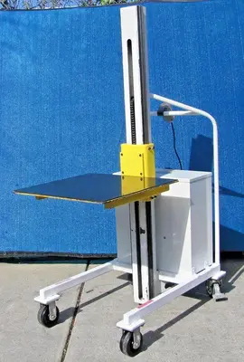 Unidex 250 lbs Electric Material Lift 31" Height 24" x 24" Platform 12V Battery