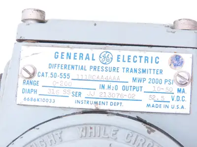 General Electric 50-555 Differential Pressure Transmitter MWP 2000PSI 52.5VCD