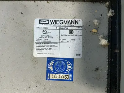 Used HUBBELL WIEGMANN B161408CH Electrical Boxes Ohio US | HGR 24 #1312178