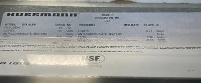 130-0165 Hussmann D5X-6LEP 6’ Remote Dairy/Deli Multi Deck Cooler