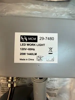 Mcm Led Work light 29-7480 120V~60Hz 20W 1440LM (6.5.1)