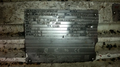 US Motors 20HP; 1180RPM; 460V; Frame: 326UD D02 99025933-001R-05