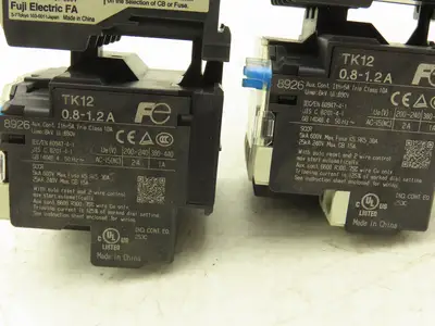 Fuji SK12L Motor Starter Contactor 5.5kW 600V & Overload 0.8-1.2A Lot of 2