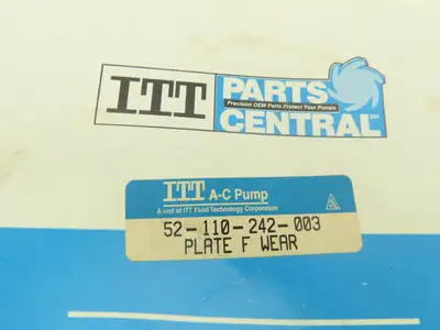 ITT Gould 52-110-242-003 Wear Plate F Pump 6" OD x 4" ID x 1/4" Thickness