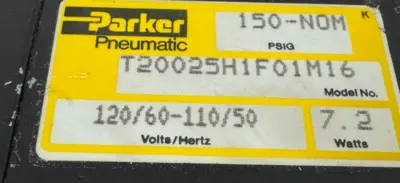 NEW PARKER T20025H1F01M16 SOLENOID VALVE 110/120V 50/60HZ 7.2W 150-NOM