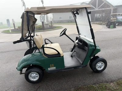 (1) 2017 E-Z-Go golf cart with a Kawasaki gas engine, model 625111G01, includes canopy, ball cover, ...