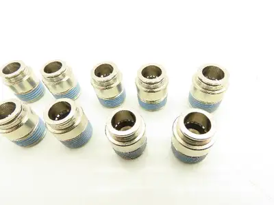 ATP B38-03MH Male Straight Fitting 3/8" Push Tube 3/8" Male NPT Brass Lot of 10