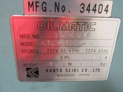 Used KANTO SEIKI _UNKNOWN_ Miscellaneous MRO Indiana US | Arrow Industrial #637164