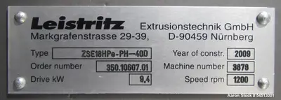 Used LEISTRITZ CORPORATION ZSE18HPE-P Pelletizers Illinois US | Aaron Equipment #1209934