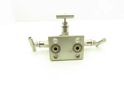 Swagelok SS-V3NBF8-FL-G Stainless 3-Valve Instrument Manifold 1/2" NPT Ball Tip