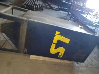 LS INDUSTRIES BARREL TYPE TUMBLE BLAST MACHINE & DUST COLLECTOR: YOBRO #24013