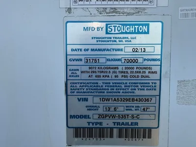 Used 2014 STOUGHTON ZGPVW-535T-S-C Box Trailers Minnesota US | Carco Truck & Equipment #1514224