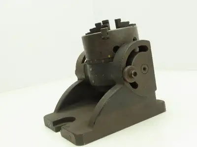 Buck Forkardt Milling 3 Jaw Lathe Chuck 4” OD 1" ID Collet Indexing Angle Plate