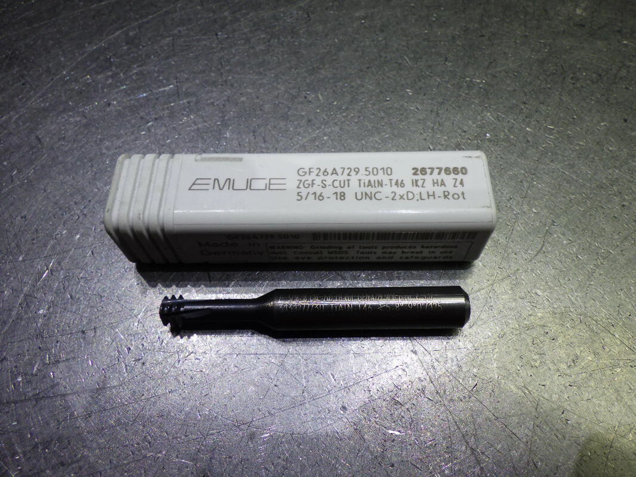 Emuge 5/16-18 UNC Coolant Thru 4 Flute Carbide Thread Mill GF26A729.5010 (LOC2756A)