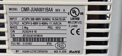 YASKAWA Electric CIMR-JU4A0011BAA PGR:1012 Input 380-480V (BIN553)