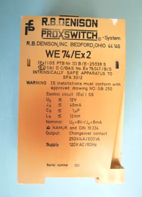 Lot (25) R.B. Denison Pepperl+Fuchs WE74/Ex2 250 VAC Switch Amplifier Module B14