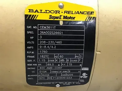 USED BALDOR CEM3611T