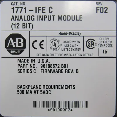 USED ALLEN BRADLEY 1771-IFE INPUT MODULE SER C 1771IFE