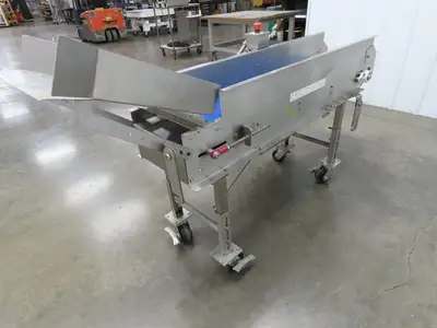 Best Industrial 12"x 57" Stainless Washdown Portable Belt Conveyor 480V 3PH