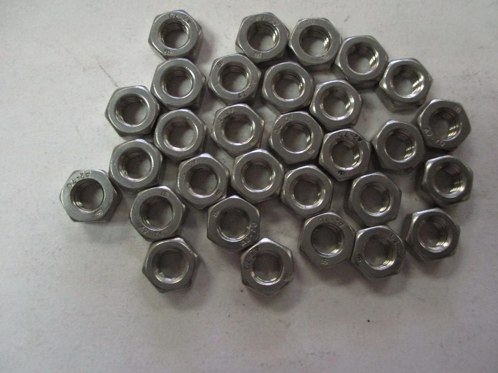 New A2-70 Hexagonal M4 7/16 (.4375) grade 8 Stainless Steel Nuts (QTY 30)