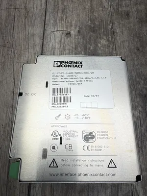 Used PHOENIX CONTACT QUINT-PS-3X400-500AC/24DC/20 Misc Electrical & Power Parts South Carolina US | ESS Industrial Equipment Sales #1425851