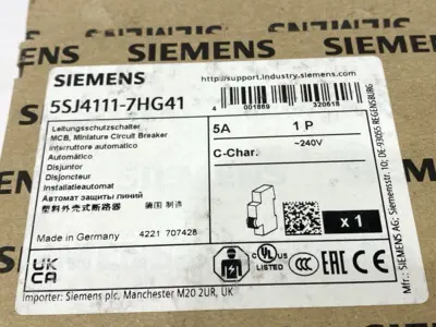 USED SIEMENS MINIATURE CIRCUIT BREAKER 1-POLE C-TRIP 240V 14KA 5A