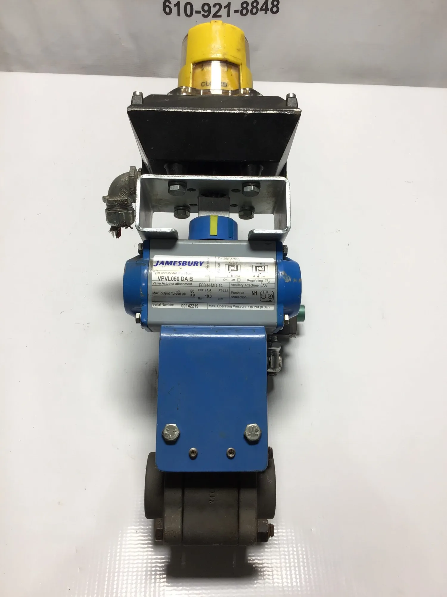 USED JAMESBURY VPVL050 DA B