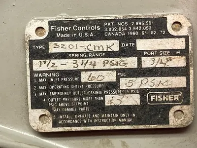 USED FISHER CONTROLS S201-CMK