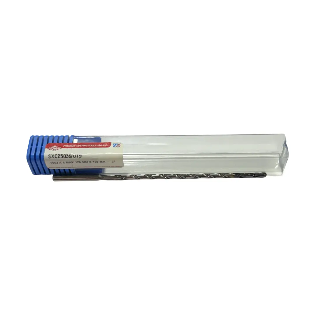 PCT .1563" Solid Carbide Drill 25xD TiAlCN Coated 2 Flute Coolant Thru USA