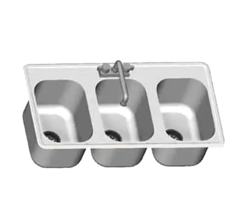 Eagle Group SR14-16-9.5-3 (3) Compartment Drop-in Sink - 14" x 16", Drain Included