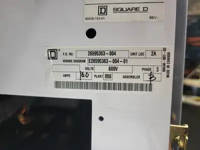 USED SQUARE D MODEL 6
