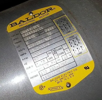USED BALDOR 5 HP PUMP