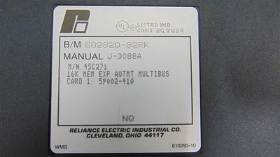 Reliance Electric 45C271 AutoMate 16K Memory Expansion Module Rev. NQ Used